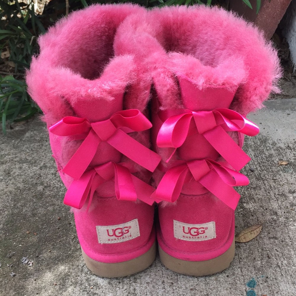 Pink Bailey bow UGGS